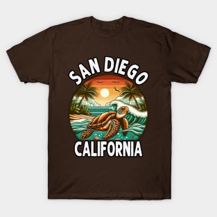 California Beach, San Diego Sea Turtle Beach Vacation T-Shirt